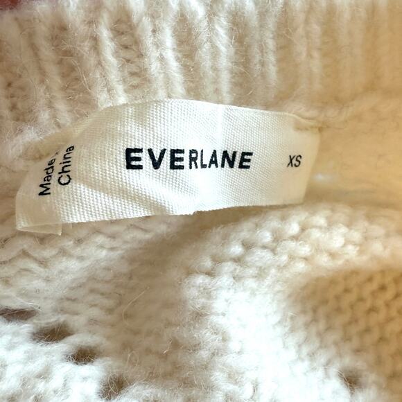 Everlane The Pointelle Merino Wool Alpaca Sweater In Cloud In Bone Size XS New - Picture 12 of 13